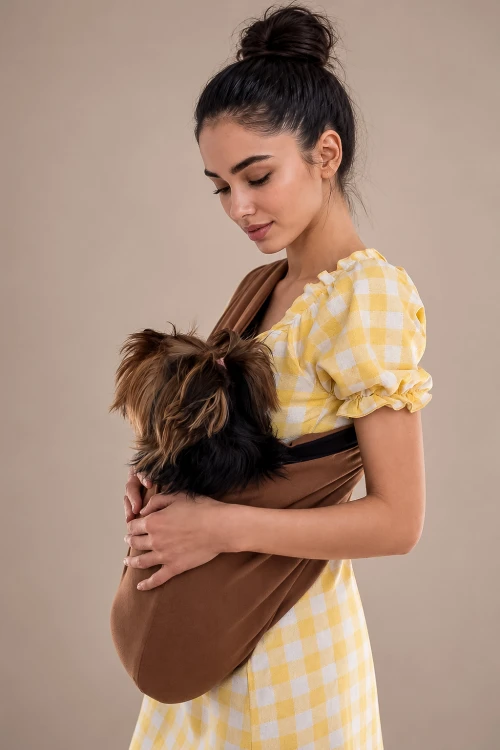 Ręcznie szyte nosidło dla psa Sisi Dog Couture w dwóch kolorach.