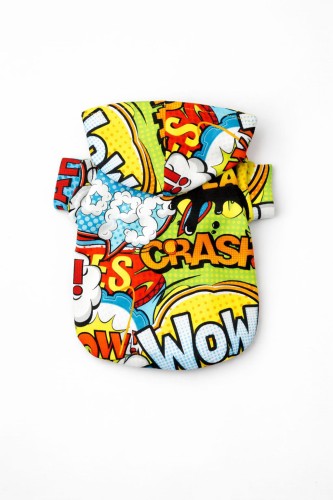 Bluza dla małego psa z nadrukiem wow crash