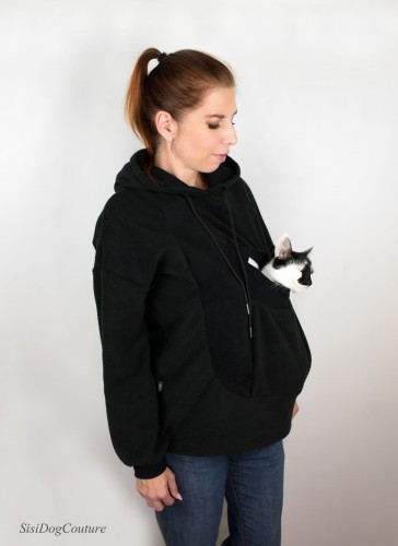 Bluza do noszenia kota z miękkiego polaru w stylu oversize