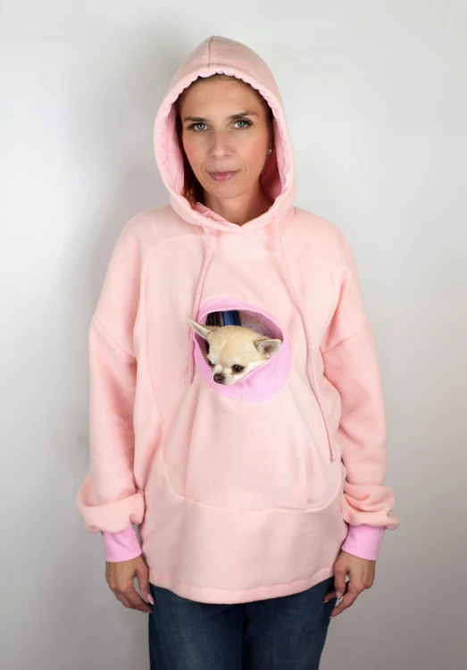 Bluza z otworem dla psa w kolorze różowym