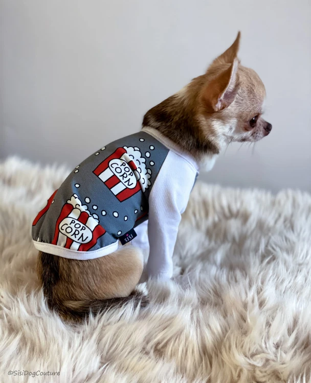 Bluzeczka dla chihuahua w popcorny